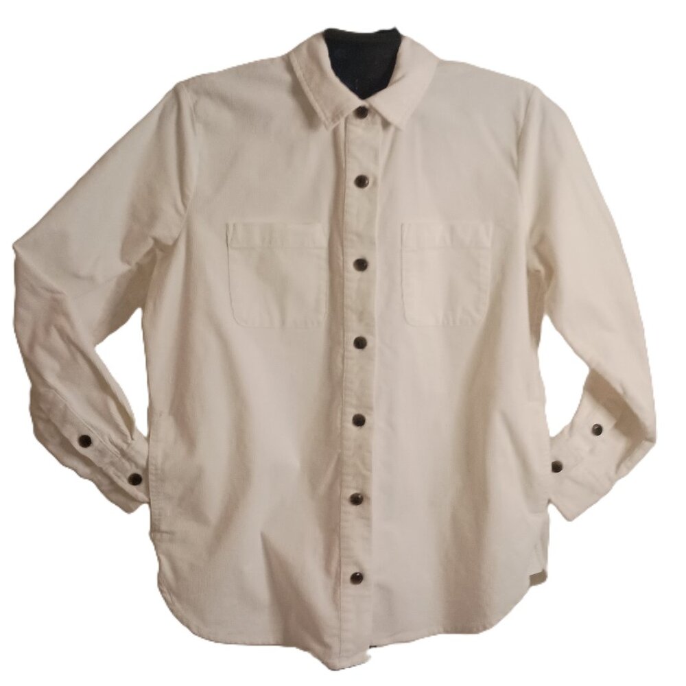 J.Crew Corduroy Shirt Oversize Cream Button Down Women’s XS EUC